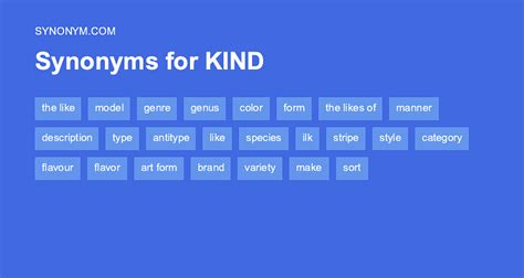 kind synonym|KIND: 1312 Synonyms and 3604 Antonyms .